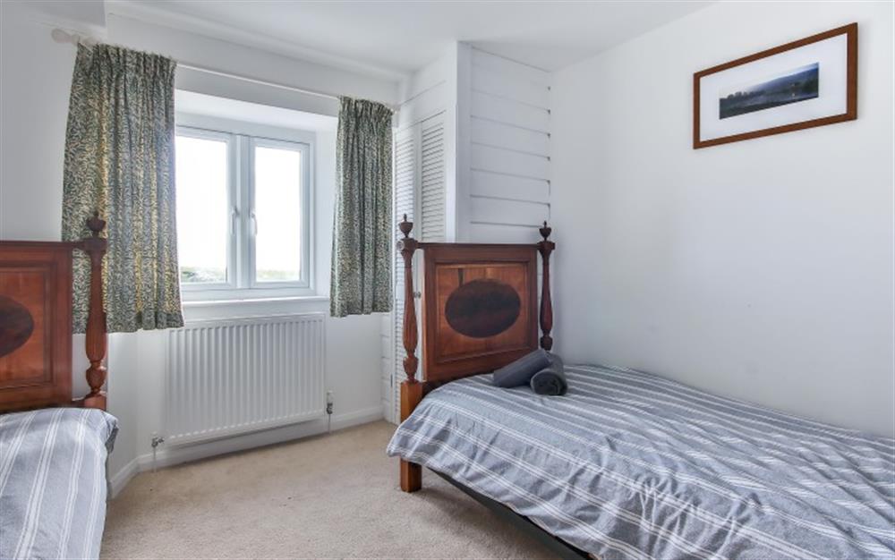 Bedroom 3, the upstairs twin at Stoneybridge Cottage in East Portlemouth