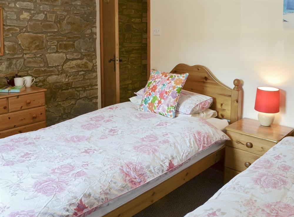 Relaxing second twin bedroom at Halcyon Cottage, 