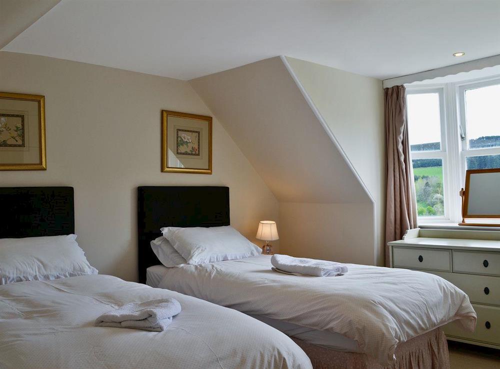 Twin bedroom at Straitinnan in Glen Deveron, by Huntly, Aberdeenshire., Great Britain