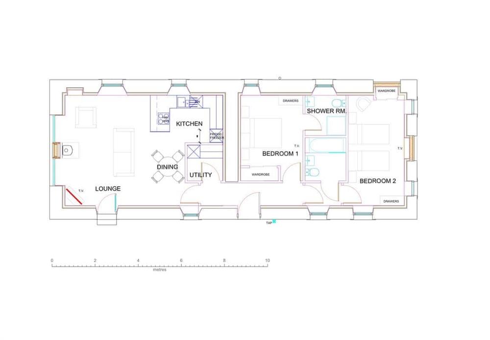 Floor plan at Kingfisher Cottage, 