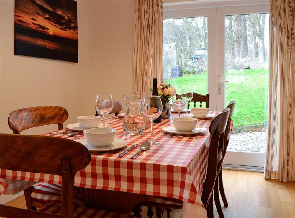 Dining area at Straton Cottage in St Cyrus, near Montrose, Aberdeenshire