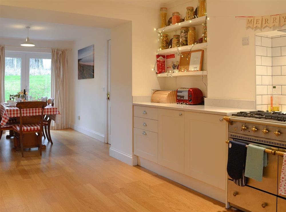 Kitchen and dining area at Straton Cottage in St Cyrus, near Montrose, Aberdeenshire