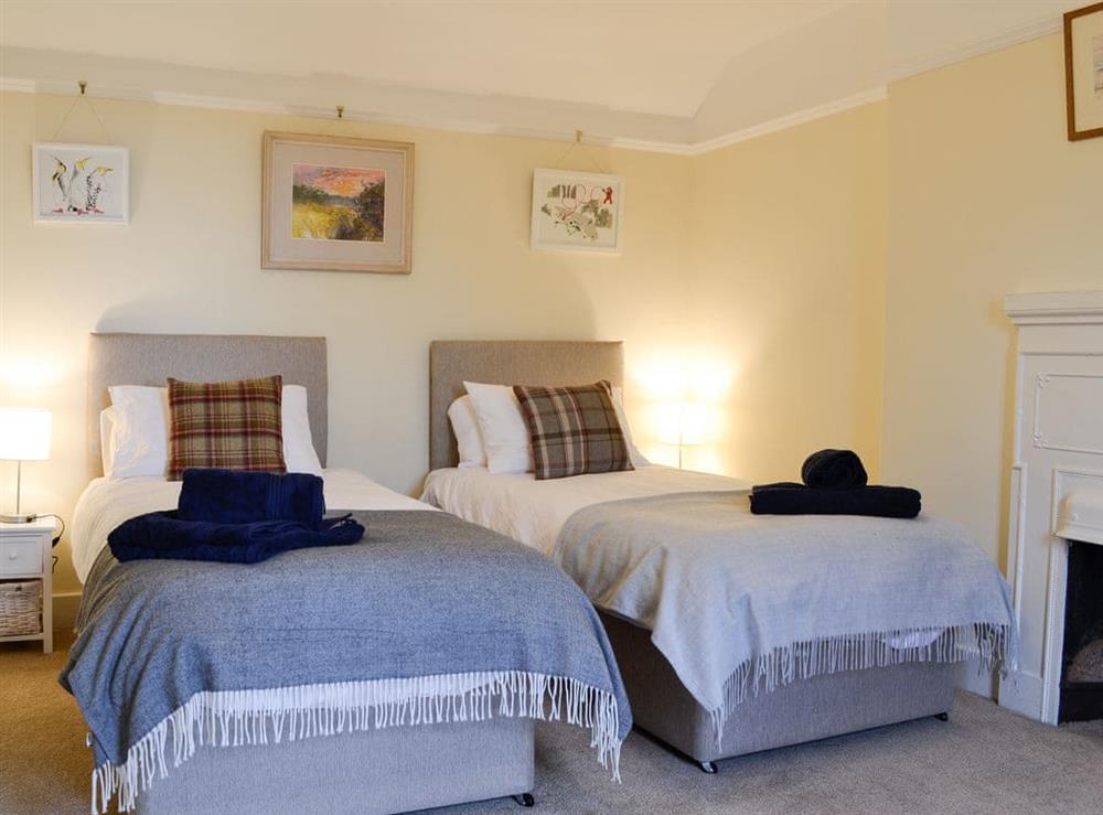 Twin bedroom at Straton Cottage in St Cyrus, near Montrose, Aberdeenshire