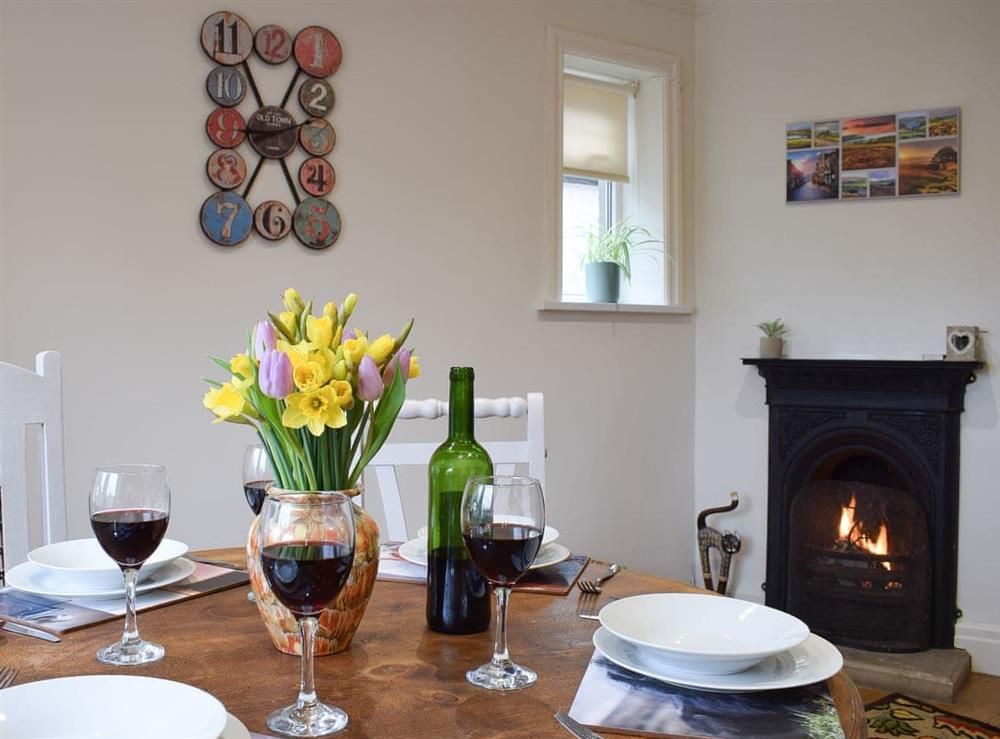 Dining area at Strawberry Cottage in Haworth, West Yorkshire