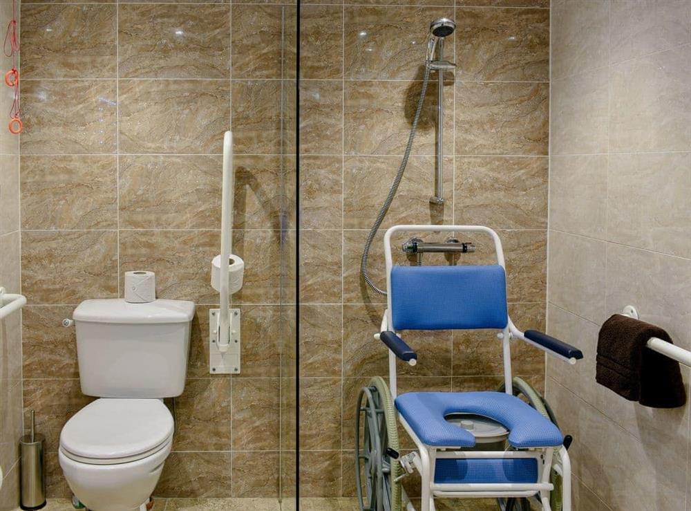 En-suite wet room with Doc M pack disabled facilities.
