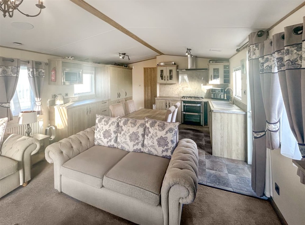 Open plan living space at Stuarts Coastal Retreat in Caister On Sea Holiday Park Haven, Norfolk