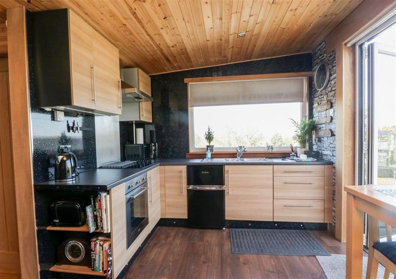 This is the kitchen at Studio Cabin, Glenboig near Coatbridge