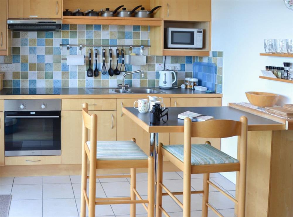 Modest dining area/breakfast bar at Studio Sea Urchin in Carbis Bay, near St Ives, Cornwall