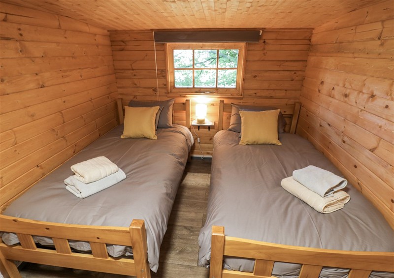 One of the bedrooms at Stumps Cross Lodge, Upper Coscombe near Winchcombe