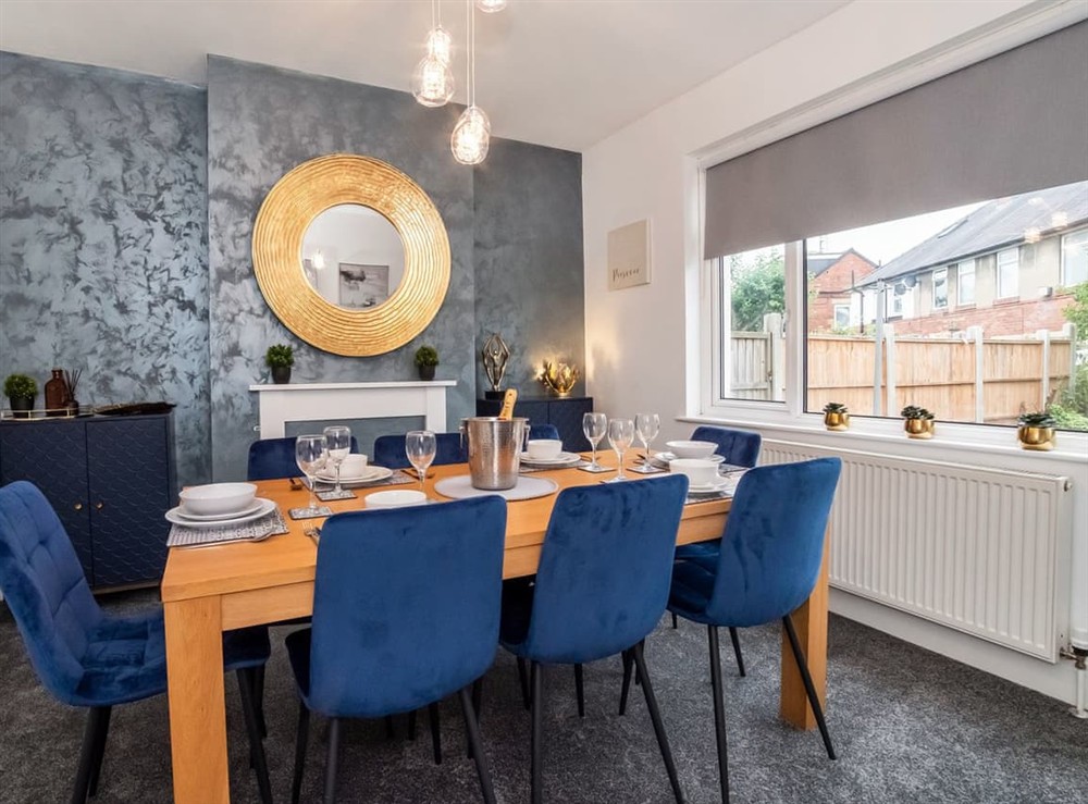 Dining room at Stylish Hot Tub House in York, North Yorkshire