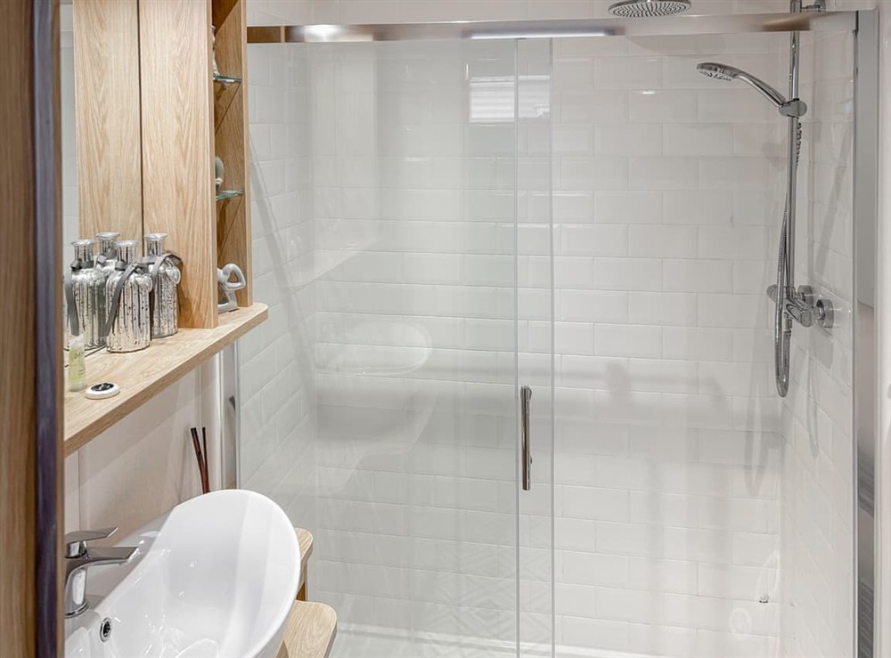 Bathroom at Summers Lodge in Percy Wood Holiday Park, Northumberland
