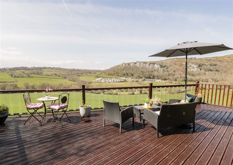 This is the patio at Summertime Lodge, Rhyd-y-Foel near Abergele