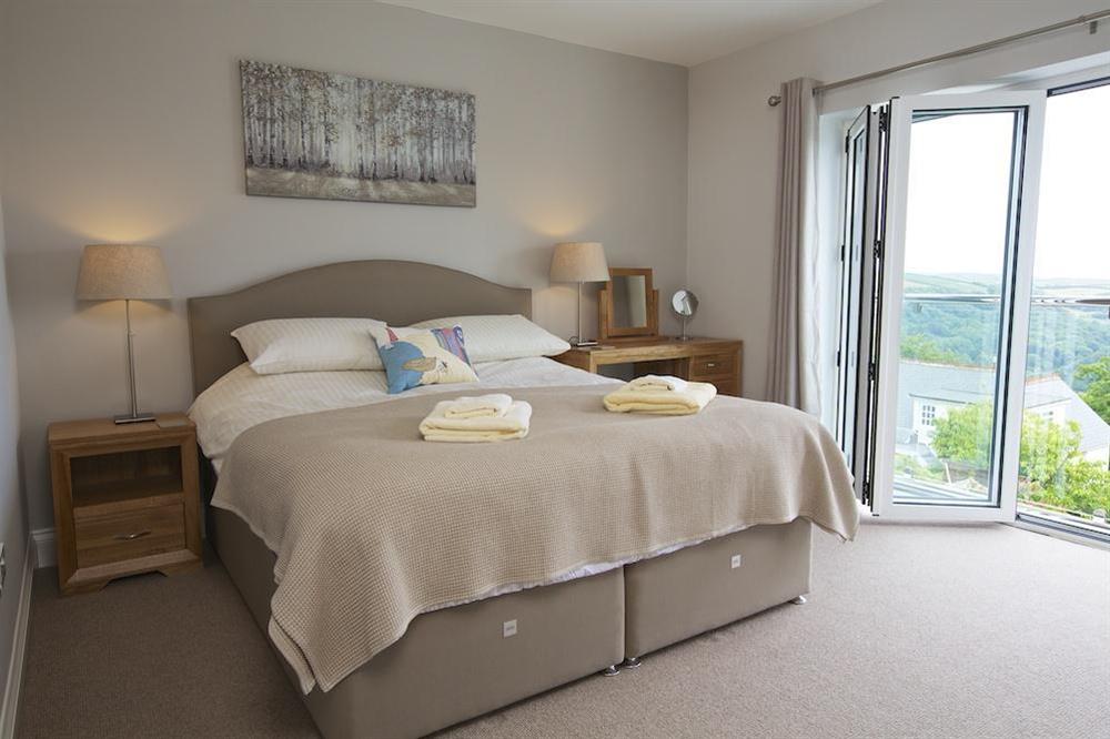 A second, spacious super-King-size bedroom with very good views at Sundowners in , Salcombe