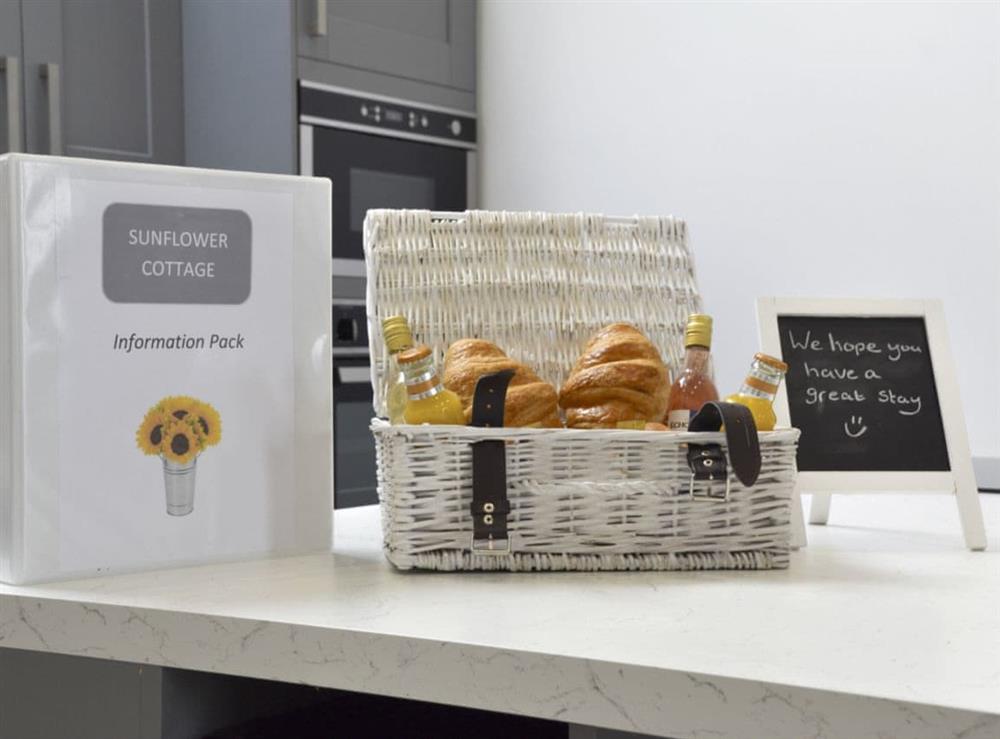 A welcome pack for you at Sunflower Cottage in Strensall, near York, North Yorkshire