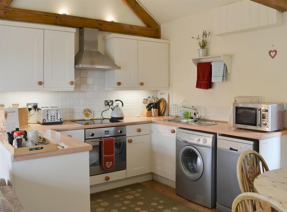 Kitchen at Sunflower Holiday Cottage in Thoresthorpe, near Alford, Lincolnshire