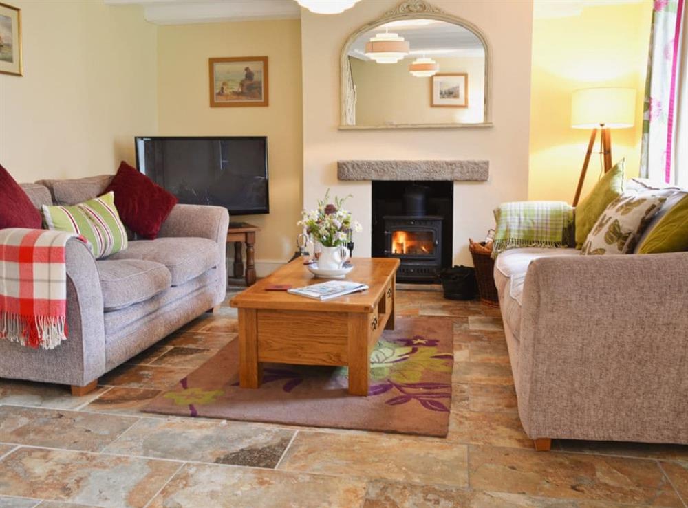 Living room at Sunloch Cottage in Tregaseal, near St Just, Cornwall