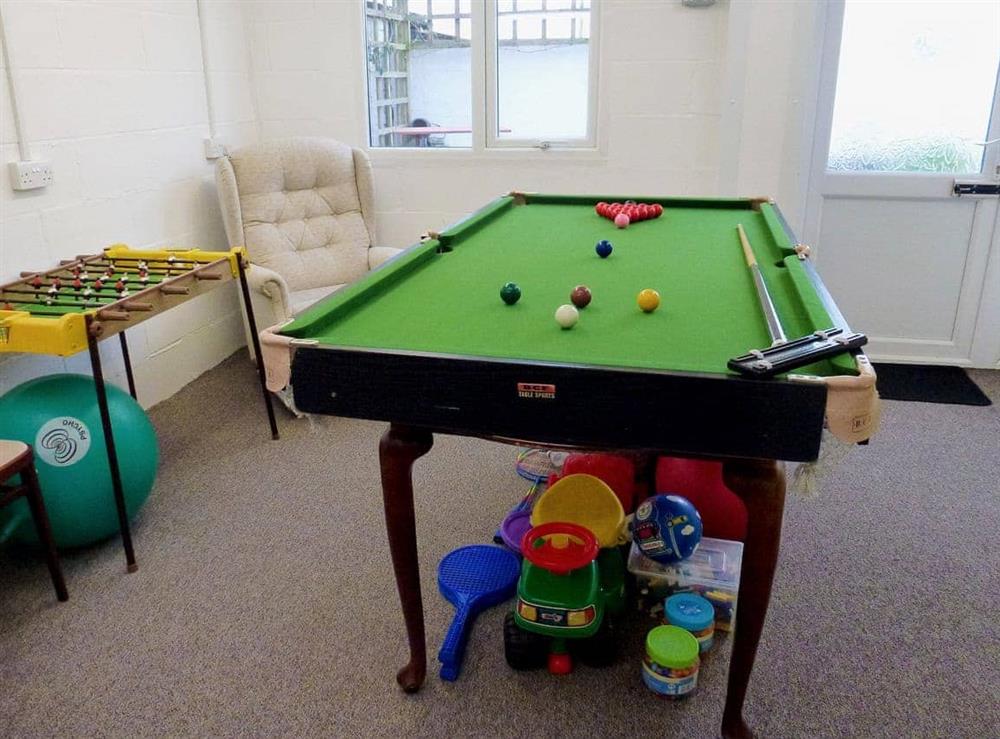 Games room at Sunny Bank in Bude, Cornwall