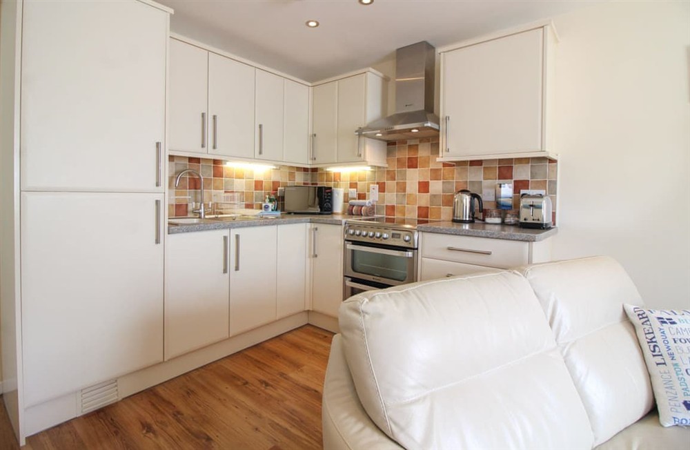Kitchen area at Sunny Corner in Newquay, Cornwall