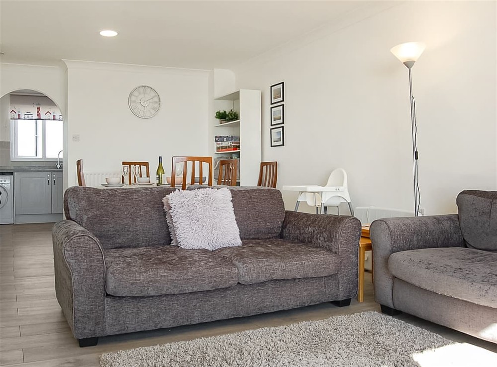 Living area at Sunny Side Up Beach House in Tywyn, Gwynedd