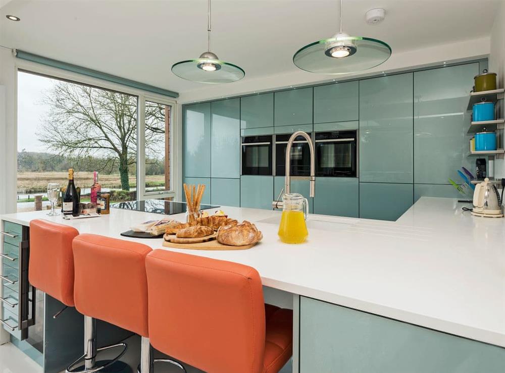 Stylish kitchen area with all the mod cons at Sunnybank in Coltishall, near Wroxham, Norfolk, England
