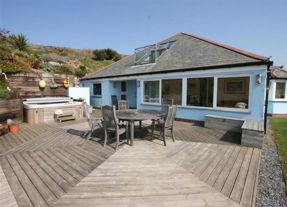 Terrace with hot tub (photo 2) at Sunnycliff in Trebarwith Strand