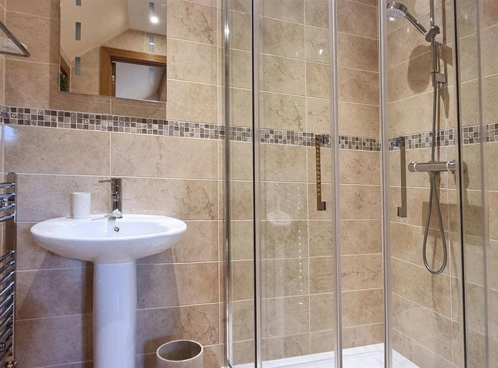 Shower room at Sunnyfield Annexe in Bilbrook, Minehead, Somerset