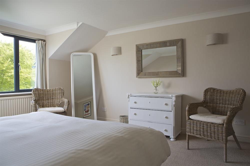Master bedroom with super-King size bed at Sunnylodge in , Salcombe