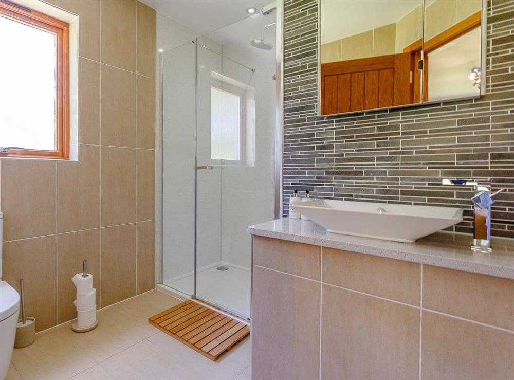 En-suite with double shower cubicle at Sunnyside House in Carrbridge, near Aviemore, Inverness-Shire