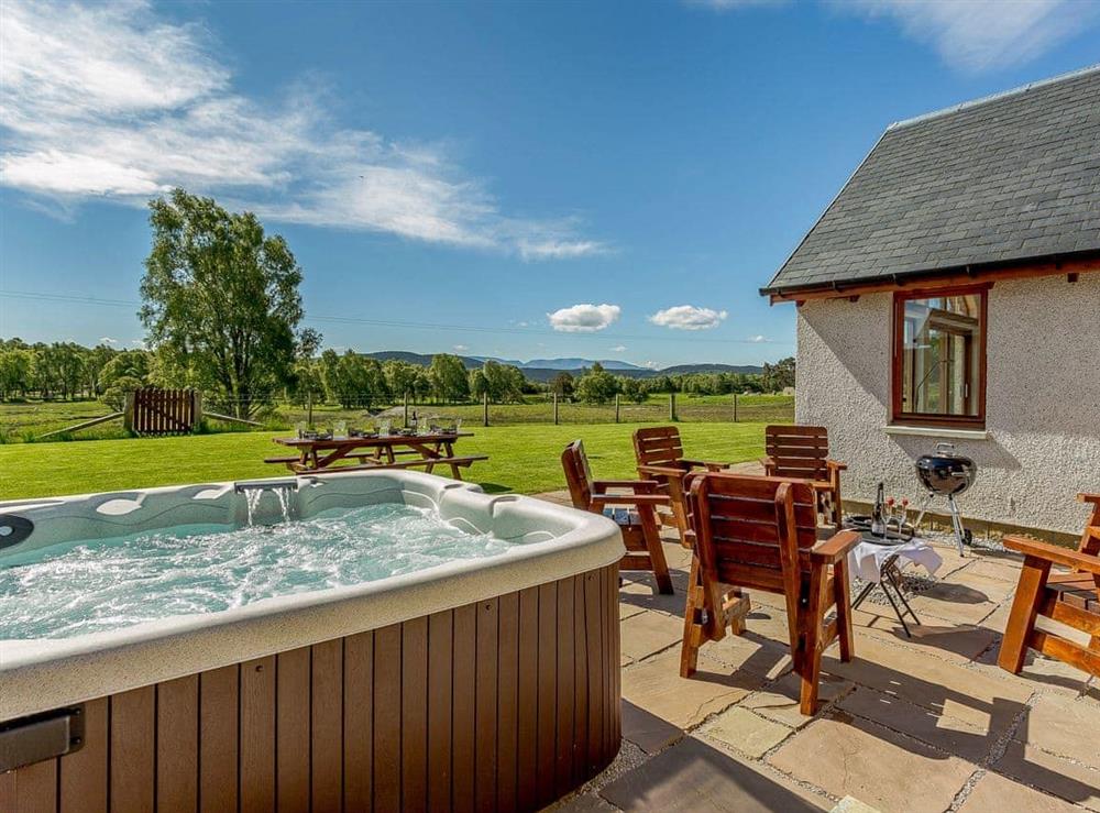Inviting, private hot tub at Sunnyside House in Carrbridge, near Aviemore, Inverness-Shire