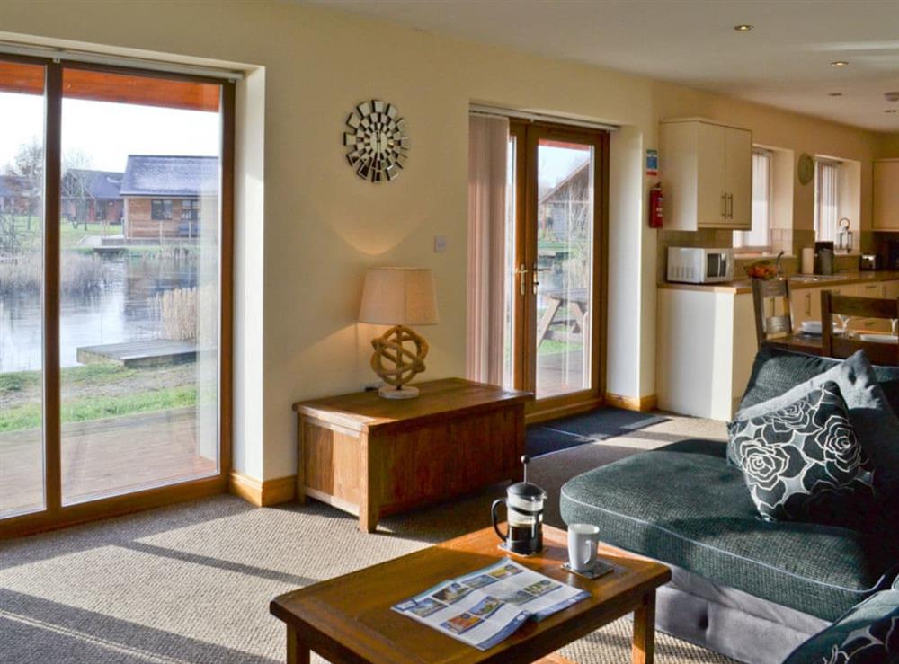 Open plan living space at Sunnyside Lodge in Thorpe on the Hill, near Lincoln, Lincolnshire