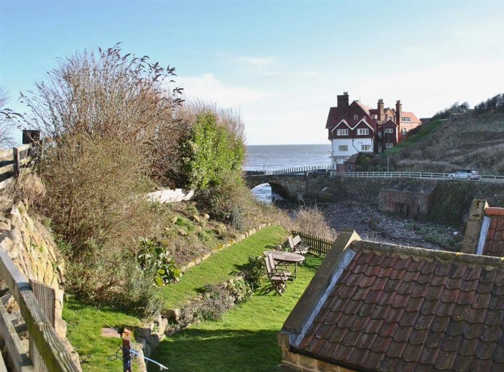 View from outside at Sunnyside in Sandsend, Whitby, N. Yorks., North Yorkshire