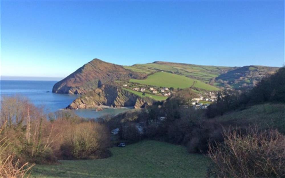 Views of the North Devon coastline towards Combe Martin at Sunrise Cottage in Berrynarbor