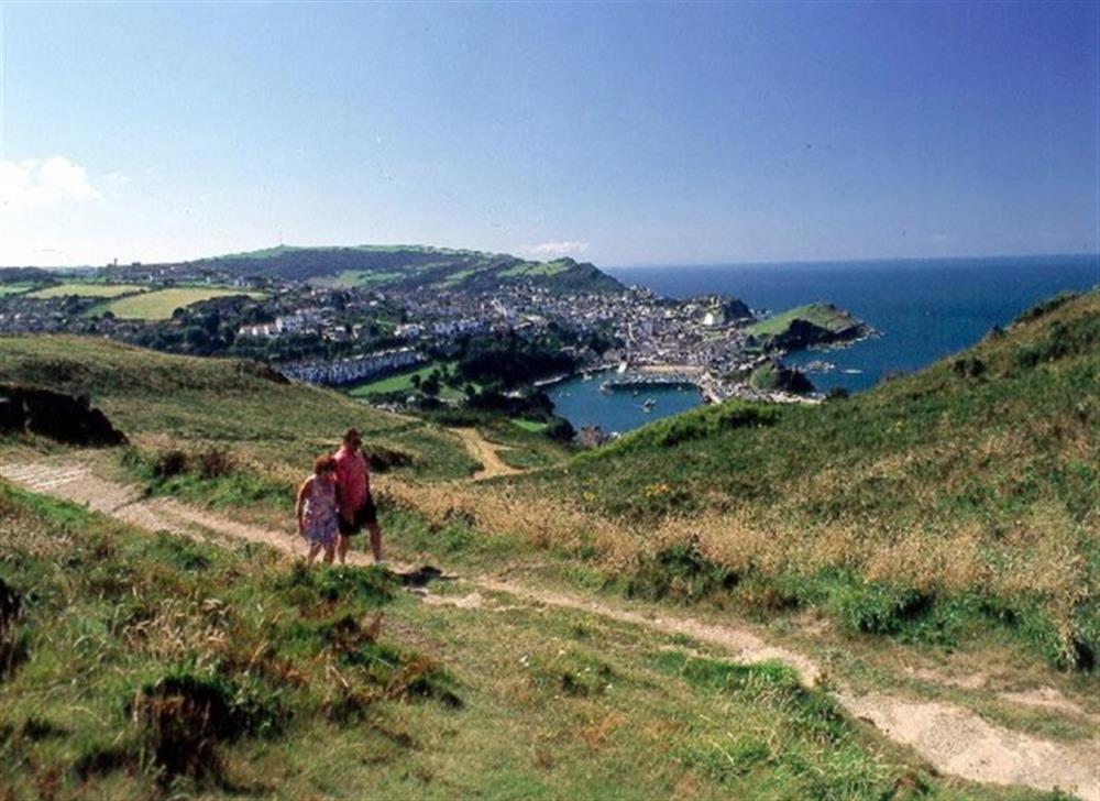 Walking the coastal path with views over Ilfracombe. at Sunrise Cottage in Berrynarbor