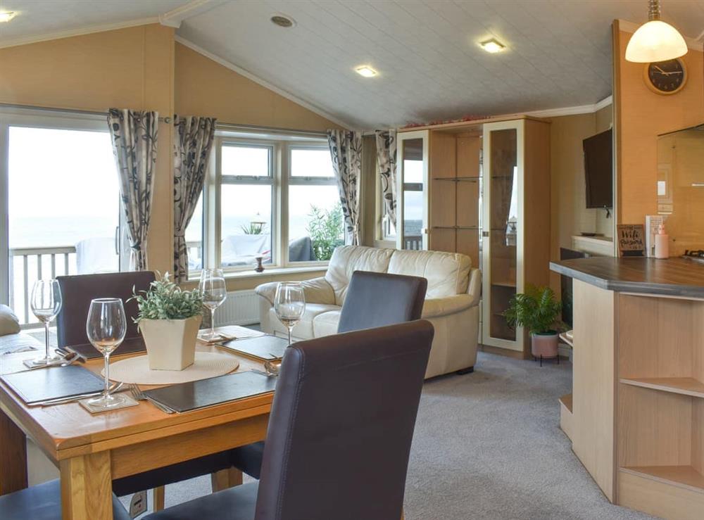 Open plan living space at Sunset Lodge in Llanddulas, Clwyd