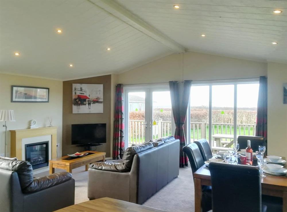 Delightful open plan living area at Sunset Lodge in St Ervan, near Padstow, Cornwall, England