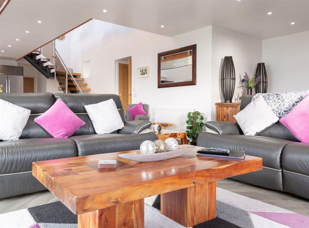 Stylish living area at Sunset View in Port Lamont, near Dunoon, Argyll and Bute, Scotland