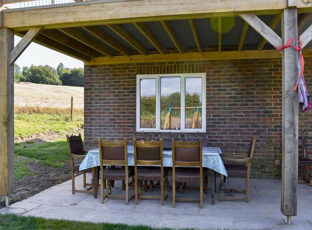Sitting-out-area at Sunwood House in Ditcham, near Petersfield, Hampshire