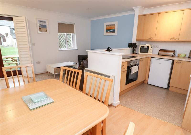 This is the kitchen at Surfers Retreat, Goldenbank near Falmouth