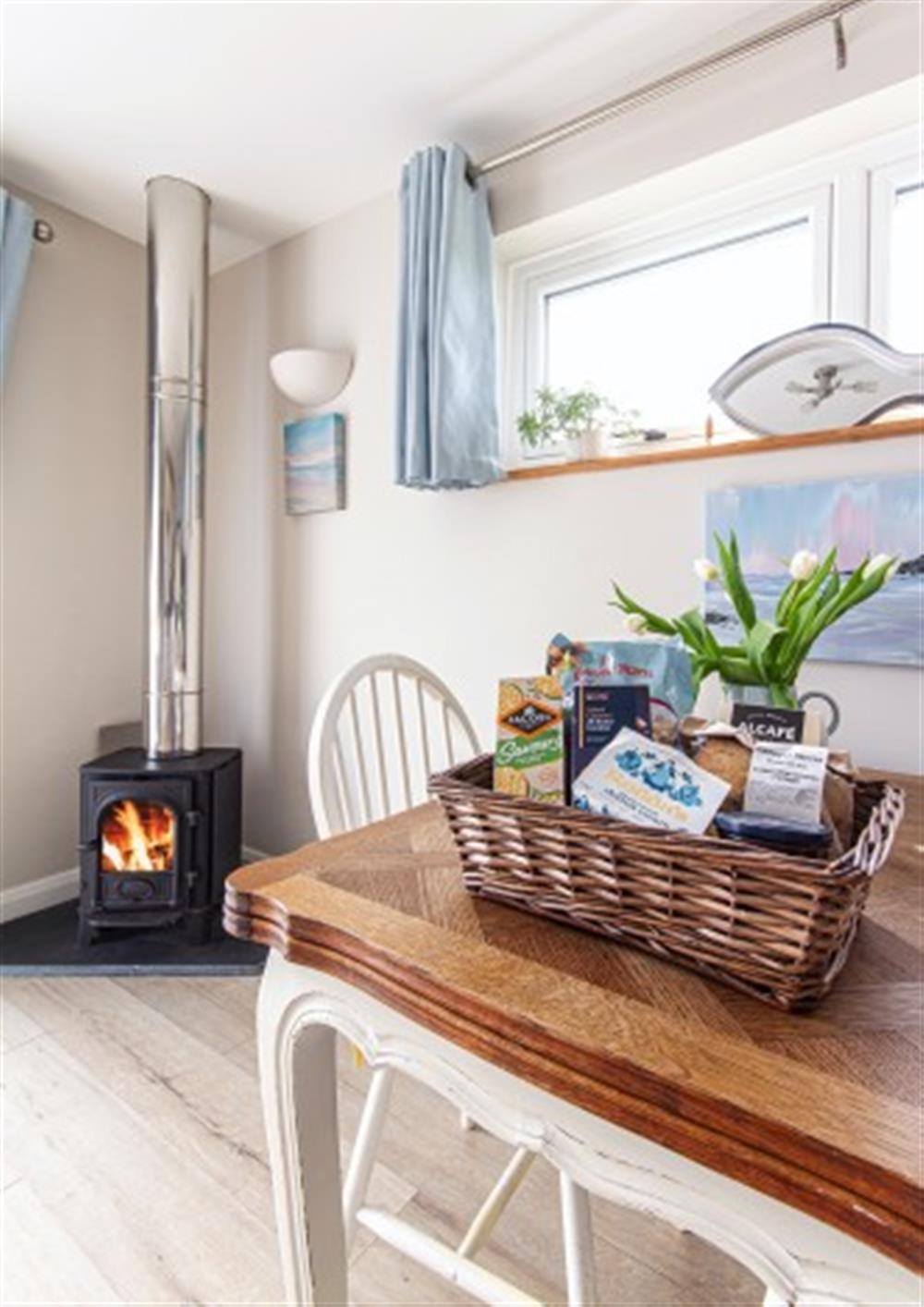 Wood burner at Swallow Cottage in Boscastle