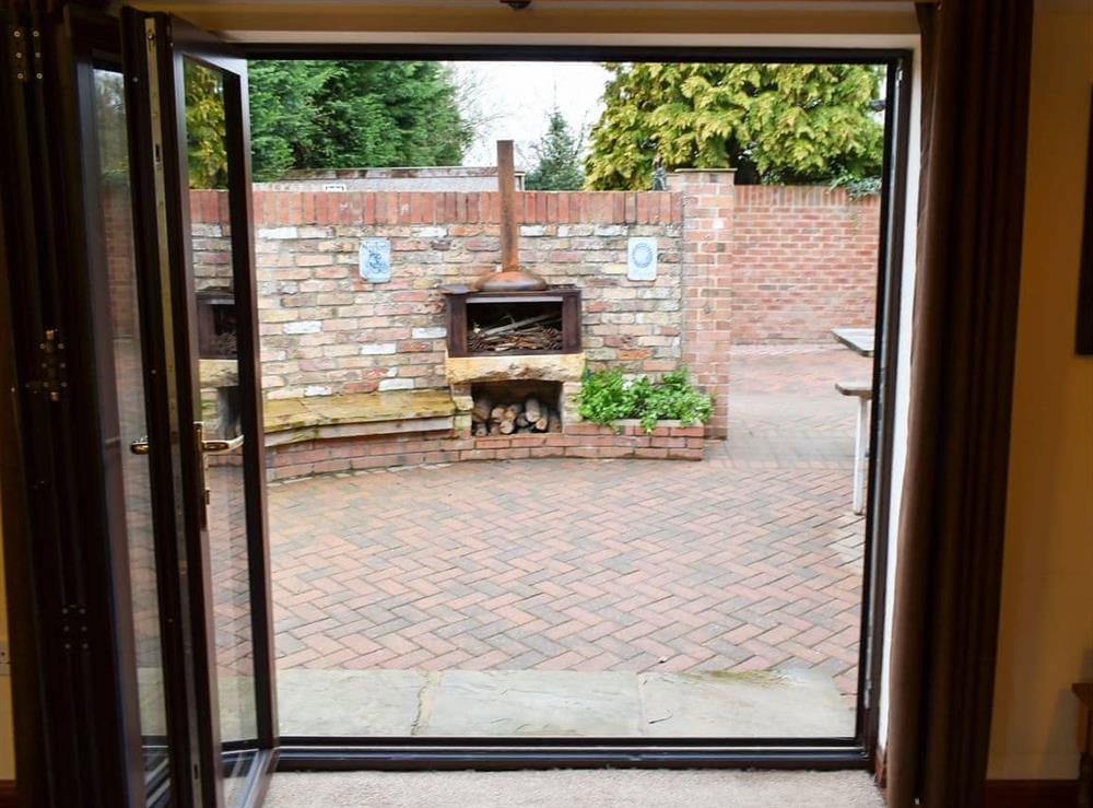 Patio at Swallow Cottage in Howden, near Goole, North Humberside