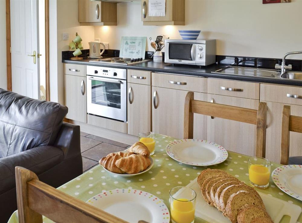 Open plan design incorporates kitchen at Swallow Cottage in Muston, Filey, North Yorkshire