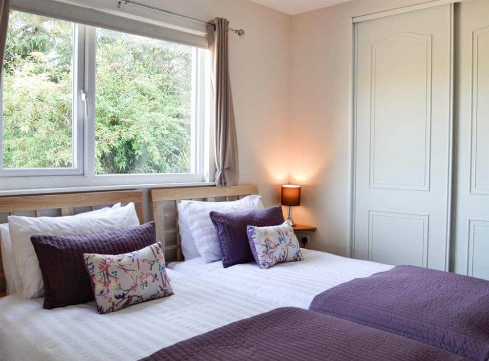 Twin bedroom at Swallow Lodge in Bardennoch West, near Carsphairn, Kirkcudbrightshire