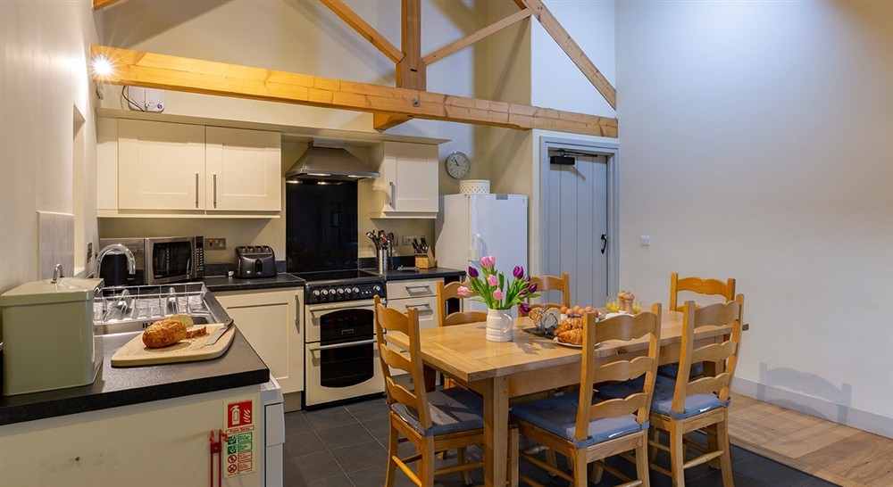 The kitchen and dining area at Swallow in Ripon, North Yorkshire