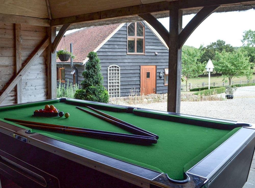 Pool table at Swallow’s Barn in Ashburnham, Battle, E. Sussex., East Sussex
