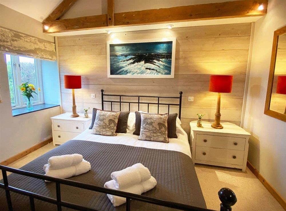 Double bedroom at Swallows Barn in Godolphin Cross, Helston, Cornwall., Great Britain