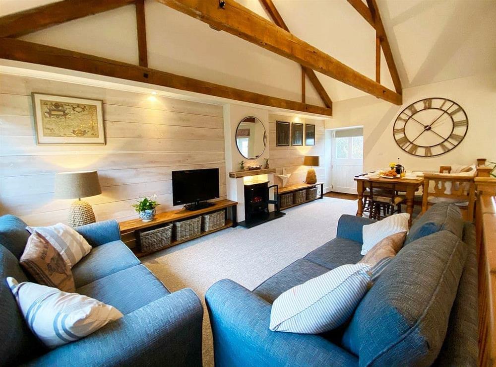 Living room at Swallows Barn in Godolphin Cross, Helston, Cornwall., Great Britain