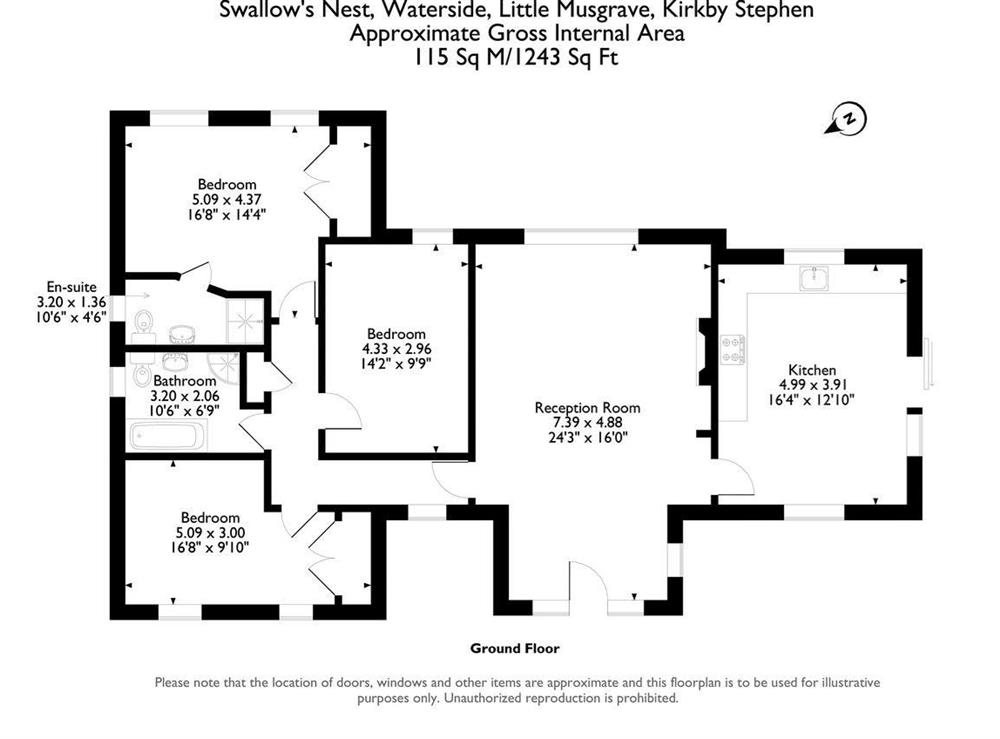 Floor plan of property at Swallow’s Nest in Little Musgrave, near Kirkby Stephen, Cumbria