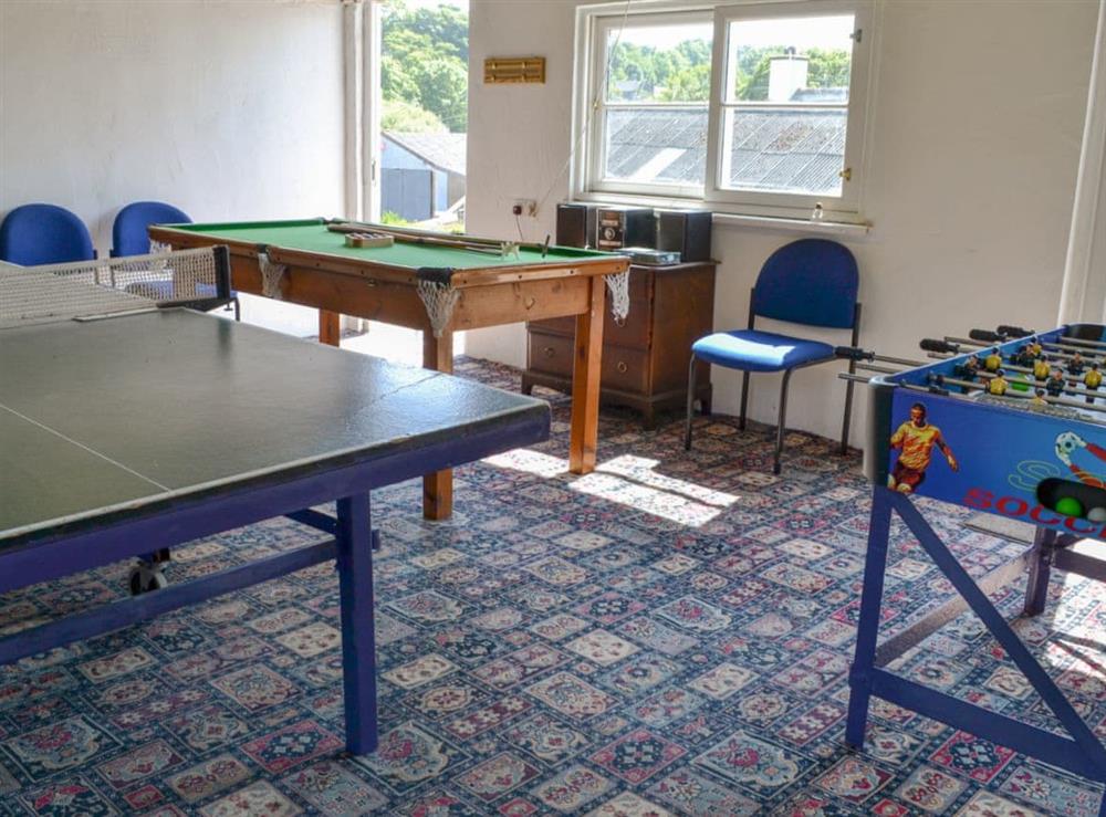 Fun games room at Swallows Nest in Stowford, Okehampton, Devon