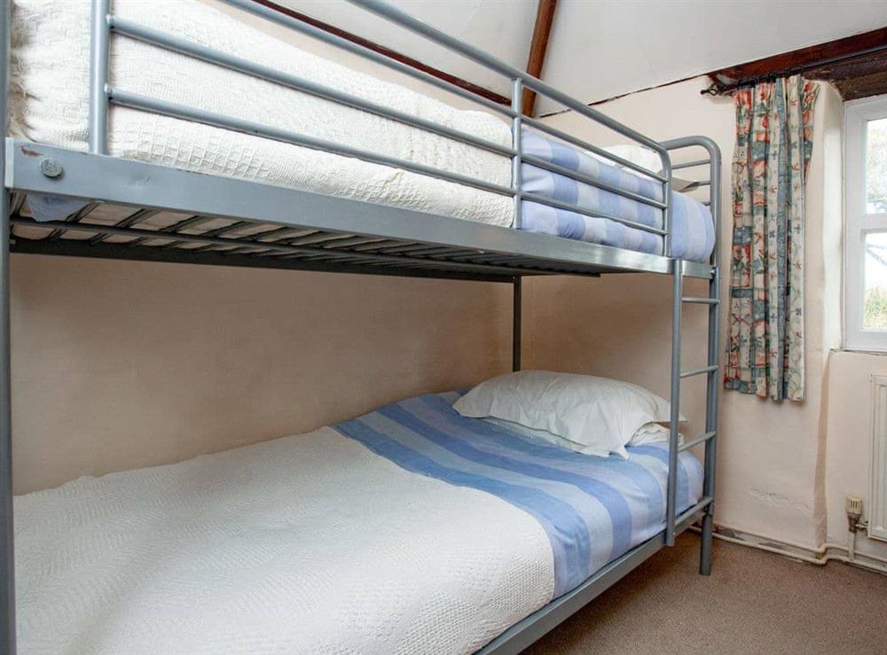 Bunk bedroom at Swallows Swoop in Tresmorn, Bude, Cornwall., Great Britain