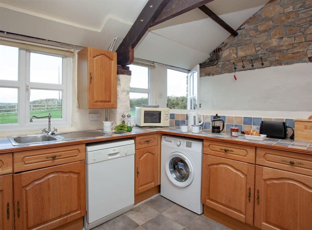 Kitchen at Swallows Swoop in Tresmorn, Bude, Cornwall., Great Britain